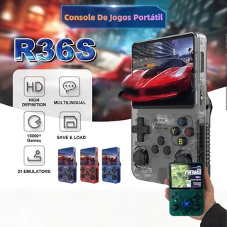 Console Retrô Portátil R36S 15000 Jogos 64GB Tela IPS 3,5" Bateria Longa Duração Cores Diversas Pronta Entrega em Oferta na Shopee