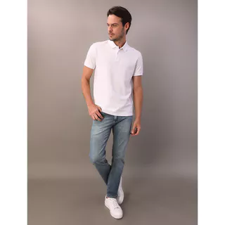 Camisa Polo Masculina Básica Sem Friso Calvin Klein - Branco em Oferta na Shopee