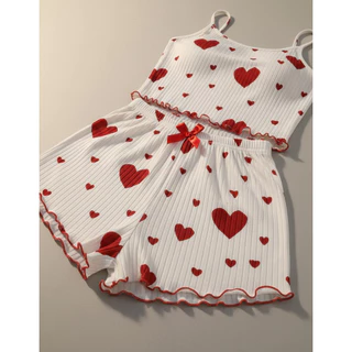 Conjuntinho Baby Dool Feminino Verão Sexy de Coração, Baby Doll Blogueirinha Pijama Sensual em Oferta na Shopee