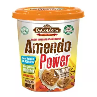 Pasta De Amendoim Crunchy Integral AmendoPower Dacolônia 500g
