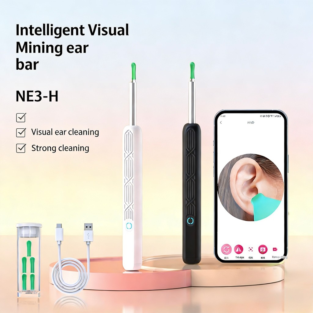 TechVibe EP001 Visual Ear Pick Set Limpador De Ouvido Com Câmera De ...