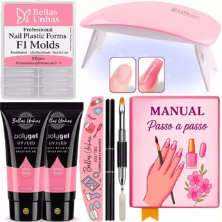 Kit Polygel Poligel Alongamento Cabine Lixa Molde F1 Unhas - ENVIO IMEDIATO em Oferta na Shopee