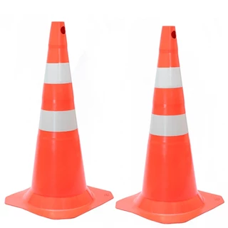 Kit 2 Cones para sinalização 75 cm com 2 faixas - RM-41 em Oferta na Shopee