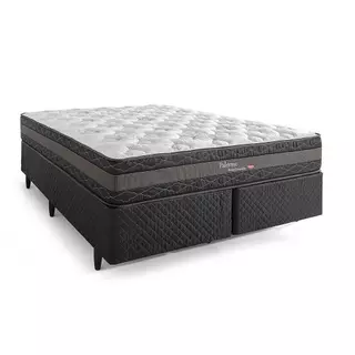 Cama Box Queen Herval Palermo, Molas Ensacadas, Preto, 67x158x198 cm em Oferta na Shopee