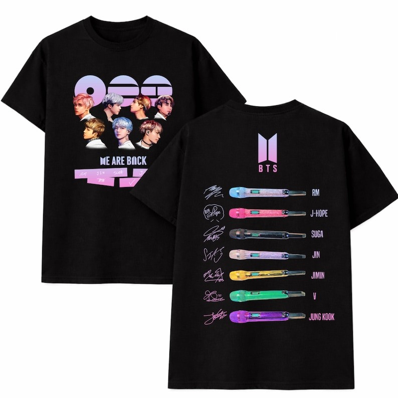 Camiseta Feminina Estampa B.T.S Turnê Mundial 2026 Army Merch BTS