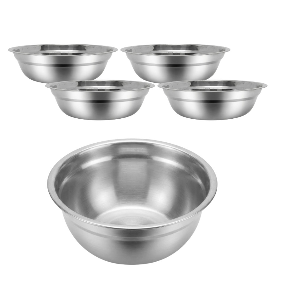 Kit 4 Tigela Mixing Bowl em Aço Inox Funda Multiuso 20cm