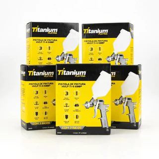 Kit 5 Pistolas Pintura HVLP Gravidade 3 Bicos Titanium em Oferta na Shopee
