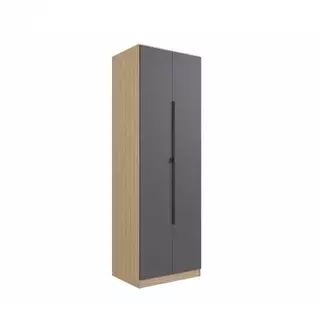 Armário Multiuso 2 Portas Herval Valence, Grafite/Cedro em Oferta na Shopee