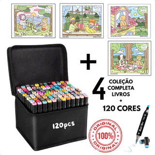 Kit 4 Livros De Colorir Bobbie Goods Coleção Completa Com Conjunto De Canet Ponta Dupla 120 Cores Com 4 Acetato em Oferta na Shopee