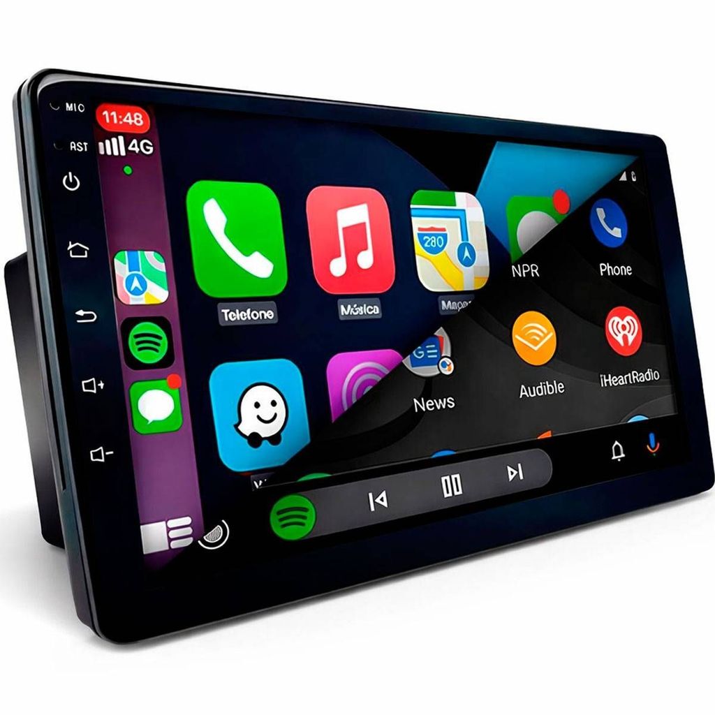 Central Multimídia Mp5 9 Tela de Vidro IPS Carplay Android Auto Sem Fio ...