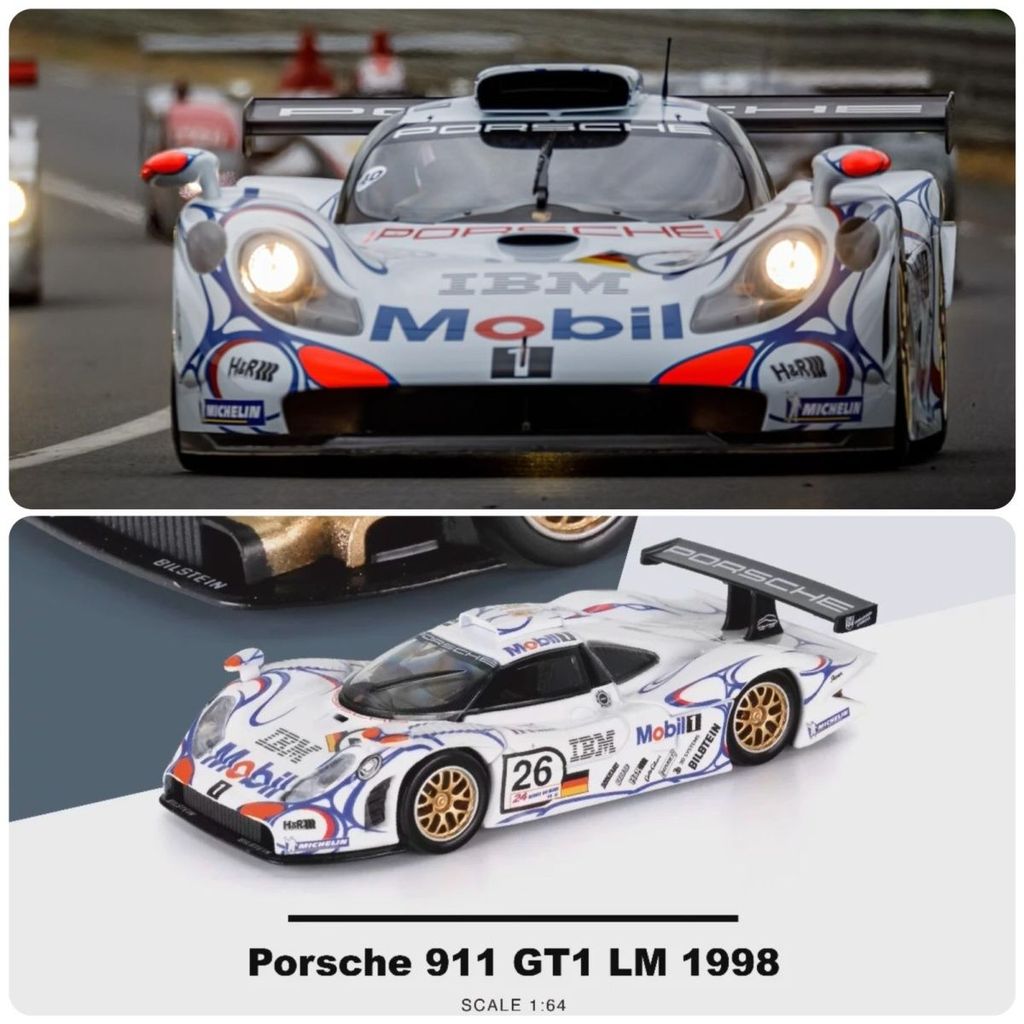 Porsche 911 GT1 LM&EVO 1/64セット Trends Hobby-TH 1/64 Porsche 911 GT1 LM1998 Modelos de carros Liga
