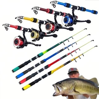 Kit De Pesca Com 3 Peças 3 Vara De Pescar 1.8 Metros+ 3 Molinete Máxtração 50 kg Ao Ar Livre Resistente E Duráve em Oferta na Shopee