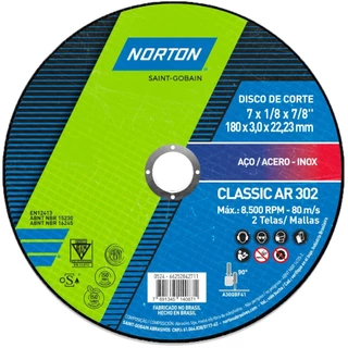 Disco de corte para metal 7 x 1/8 x 7/8pol - Norton em Oferta na Shopee