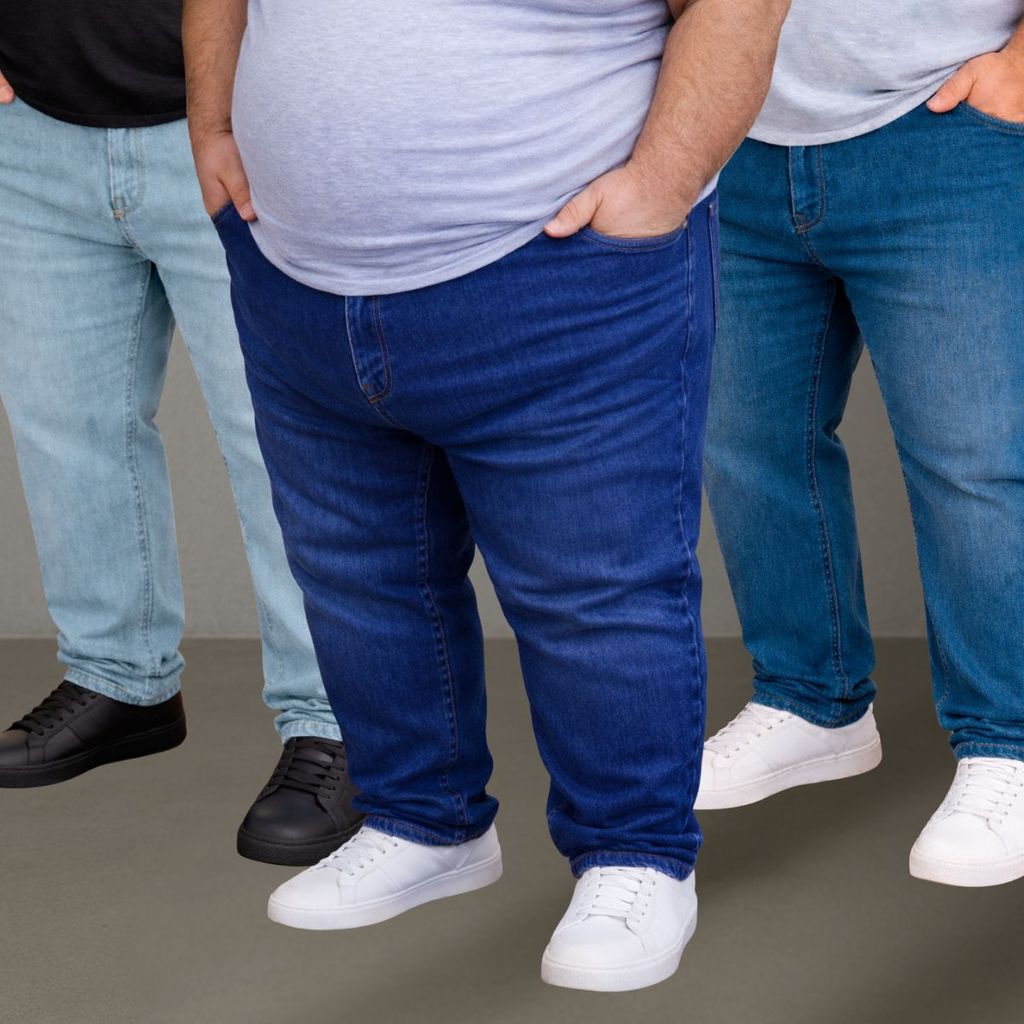 Kit 3 Calças Jeans Masculina Plus Size 48 Ao 58 Com Lycra Slim
