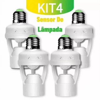 Kit 4 Sensor de Presença com Fotocélula para Lâmpada Soquete E27 – Acionamento Automático Dia e Noite Bivolt Economia em Oferta na Shopee