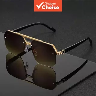 Óculos De Sol Clássicos Retrô De Ponte Dupla Para Mulheres E Homens , Moda Unissex Com Borda Cortada De Metal UV400 Uso em Oferta na Shopee