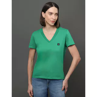 Camiseta Feminina Algodão Egípcio Calvin Klein Jeans - Verde Médio em Oferta na Shopee