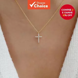 Colar De Cruz Retrô Pingente Simples Moderno Em Forma De Ouro em Oferta na Shopee