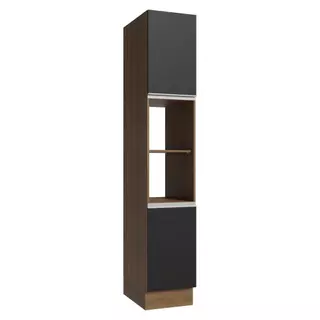 Paneleiro 40 cm 2 Portas e 2 Nichos Rustic/Preto Glamy Madesa em Oferta na Shopee