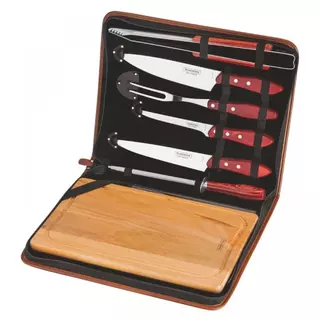 Jogo De Churrasco Em Inox Com 8 Peças Tramontina Polywood 21198/765 em Oferta na Shopee