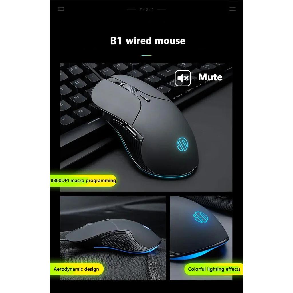 INPHIC B1/B2/B8 USB Com Fio Gamer Mouse Silencioso Escritório Esport ...