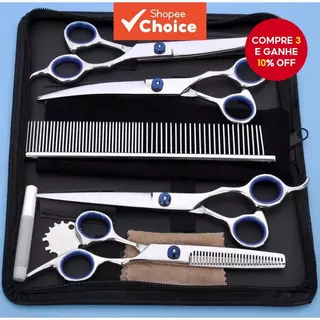 Kit Tesouras para Tosa de Animais de Estimação 6 Peças Tesouras Curvas para Tosa de Gato e Cachorro Ferramentas de em Oferta na Shopee
