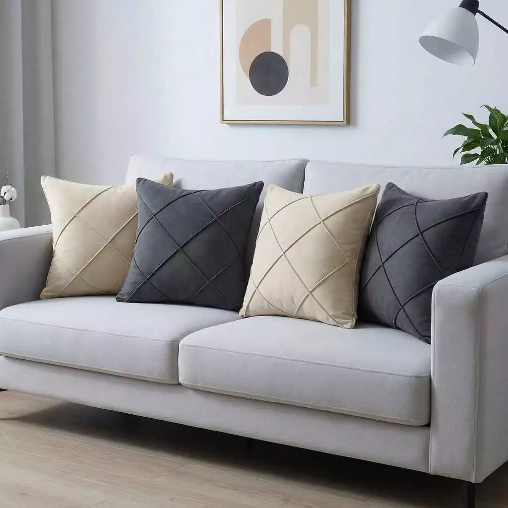 Kit 4 Capas de Almofada 40x40 Suede Luxo Decorativa para Sofá Sala Quarto Macia com Zíper — foto 4 de 4