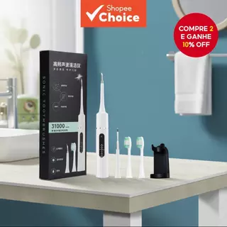 Escova de Dentes Elétrica 2 em 1 para Limpeza de Dentes e Remoção de Tártaro, 5 Modos Ajustáveis, 2 Cabeças em Oferta na Shopee