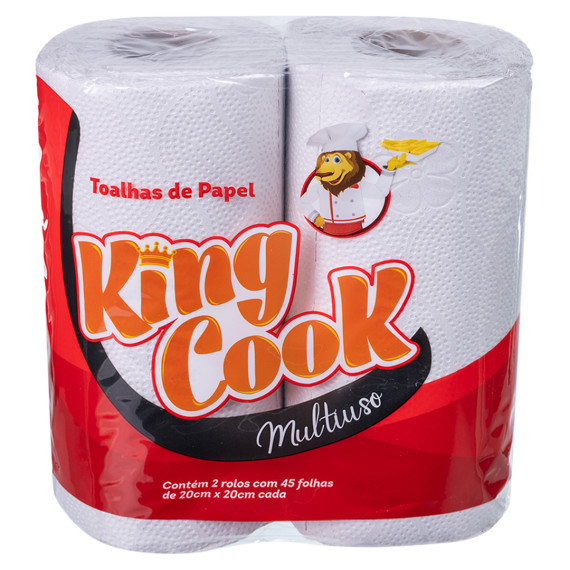 Papel Toalha King Cook com 2 Rolos 20x20 Multiuso | Shopee Brasil