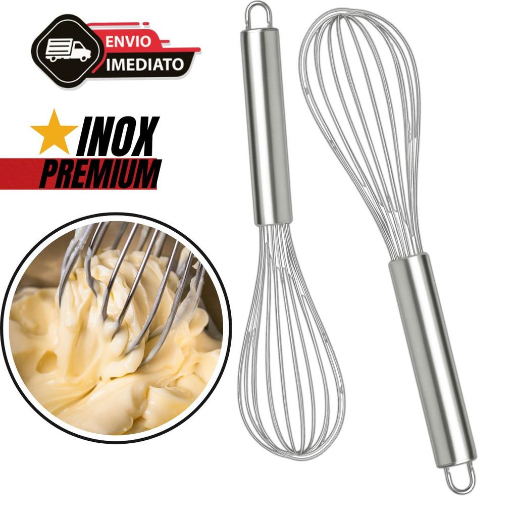 Fouet Batedor de Ovos em Aço Inox Reforçado | Utensílio de C