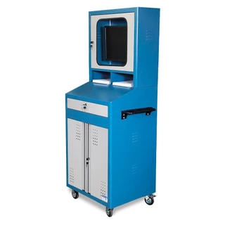Rack móvel fechado com gaveta porta-teclado e 2 portas - Marcon em Oferta na Shopee