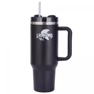 Copo Térmico Leonidas, 1180ml, Com Canudo, Quente ou Frio, Metal, Preto, LN-GL-ST1180MLBK em Oferta na Shopee