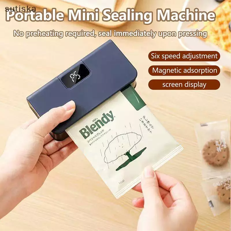Mini Selador De Sacos Plásticos 2 Em 1 , Máquina Seladora De Saco De Calor Portátil