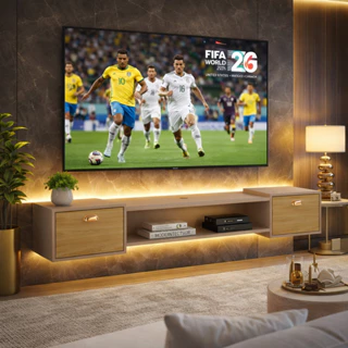 Rack Bancada Leão 1.80CM Tv 75 pol Suspenso Home com 2 Portas - LANÇOU em Oferta na Shopee