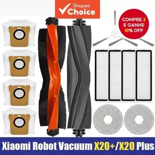 Para Xiaomi Robô Aspirador X20 +/X20 Plus/C102 Acessórios De Limpeza Principal Escova Lateral Filtro Mop Caixa Poeira em Oferta na Shopee