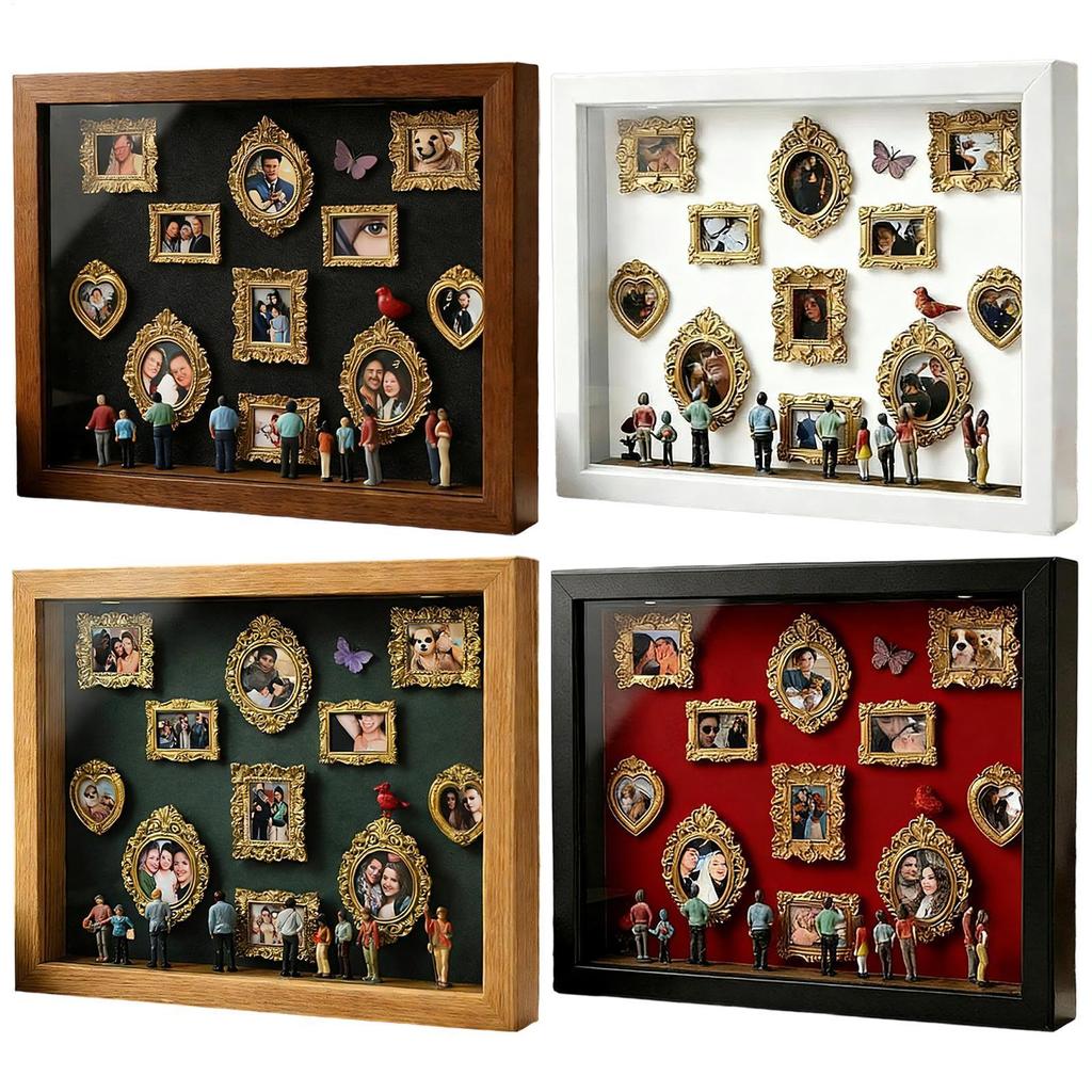 Mini Museu Moldura De Memória Vitrine Com Luz 11 Peças Mesa Em ...