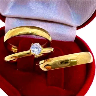 Kit 3 Anéis Aliança Lisa 4mm em Moeda Antiga Cor Ouro 18K – Anel de Casamento e Noivado Feminino e Masculino - WL em Oferta na Shopee