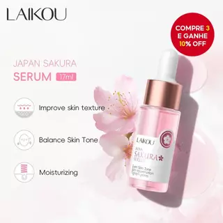 Sérum Facial LAIKOU Japão Sakura de Flor de Cerejeira, Essência Remove manchas, Rejuvenescimento da pele, 17ml. em Oferta na Shopee