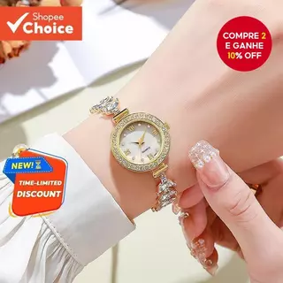Moda Jam Relógio De Quartzo Sereia Design Brilhante Simulado Zircão Elegante Pulseira Para Mulheres Meninas em Oferta na Shopee