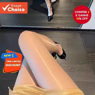 Meia-Calça Feminina De Cetim Brilhante – Transparente Fina Para Eventos Formais , Festas E Ocasiões Especiais ​ em Oferta na Shopee