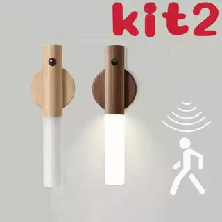 Luminaria Luz Led Recarregável Sensor de Movimento Arandela de Madeira Minimalista Para Mesa Parede kit2 marisa em Oferta na Shopee