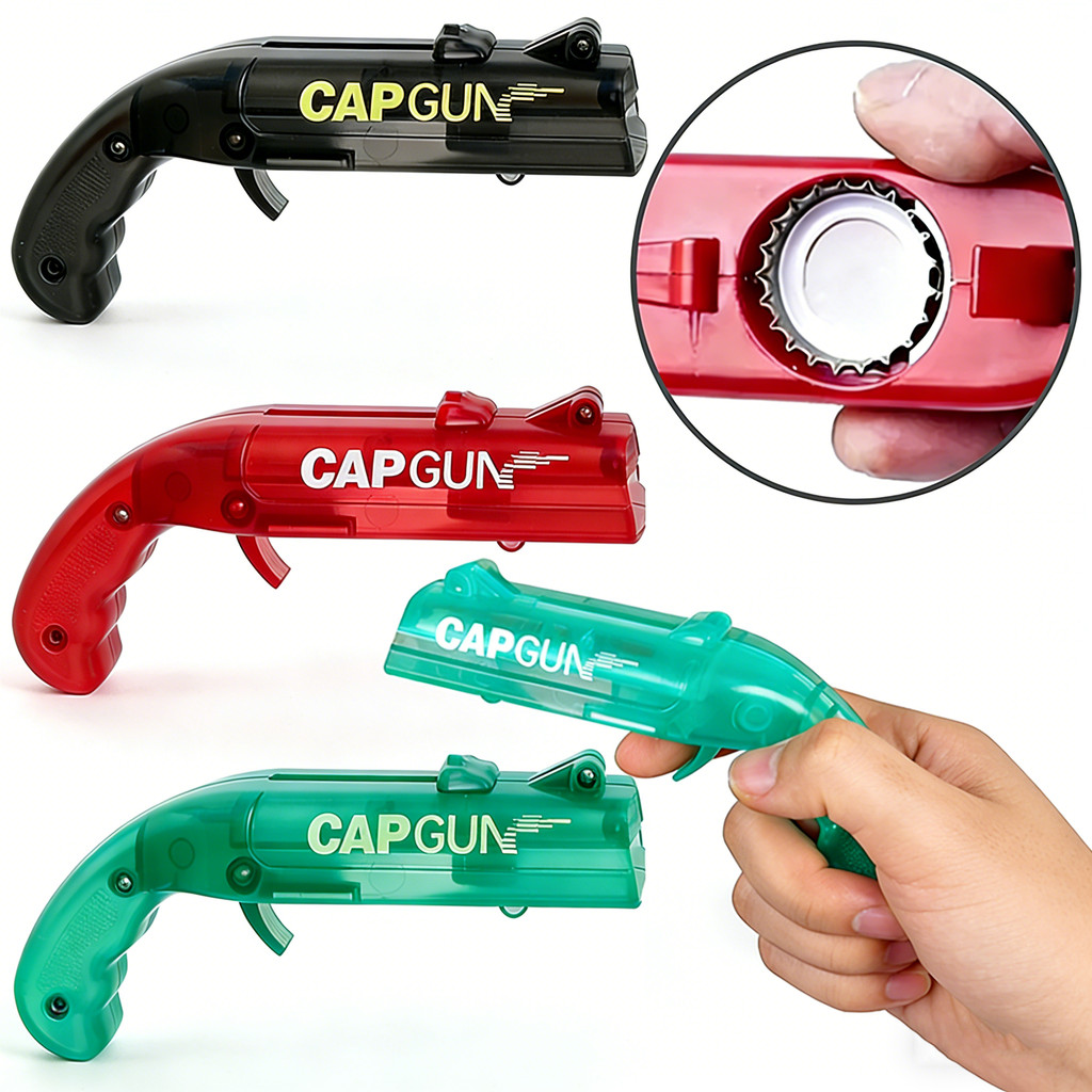 CapGun Portátil 2 Criativo Voando Tampa Lançador Abridor De