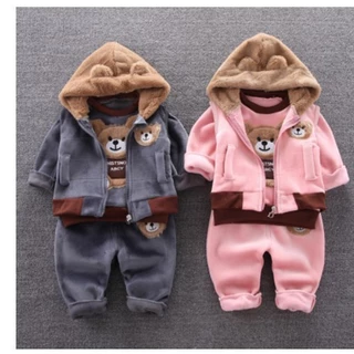 Conjuntos De Pijamas Para Meninos De Inverno Top + Pants 2Pcs Pelúcia Dormir De 1-6 Anos De Idade em Oferta na Shopee