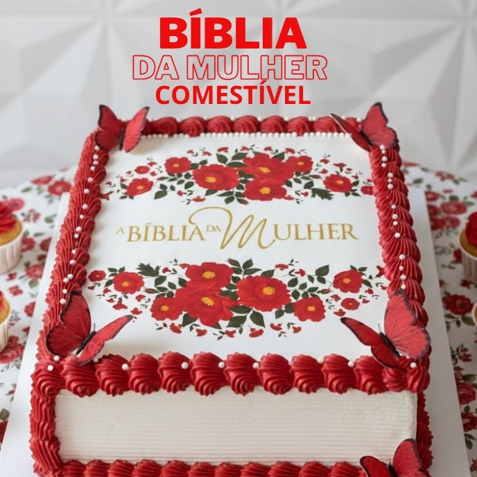 PAPEL ARROZ BIBLIA+ faixa lateral VERMELHA COMESTIVEL BOLO F