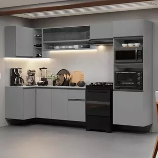 Armário de Cozinha Completa de Canto Suspenso 385cm Nice Madesa 02 em Oferta na Shopee
