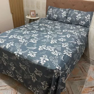 Jogo de Lençol Solteiro, Casal, Queen ou King Box 100% Poliéster Estampado em Oferta na Shopee