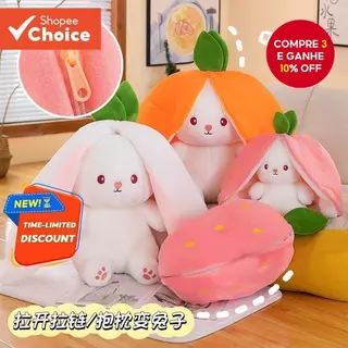 35-48cm Transformado Morango Coelho Boneca Brinquedo De Pelúcia Pequeno Branco Dormindo Cenoura em Oferta na Shopee