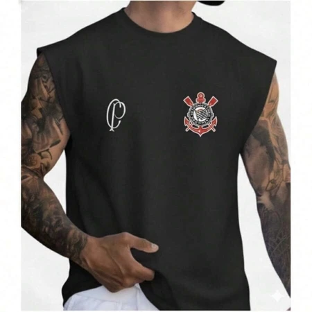 Regata Corinthians Unissex Estampa Time Casual Camiseta Oversized Machão