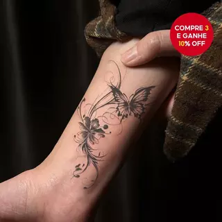 Tatuagem Temporária-Adesivo Com Design De Borboleta Perdida À Prova D'água , Arte De Braço/Perna Para Homens E Mulheres em Oferta na Shopee
