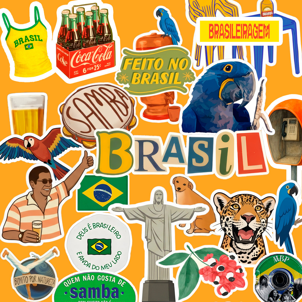 46 Adesivos Brasilidades Sticker Brasil Vinil à Prova D'Água – Stickers ...